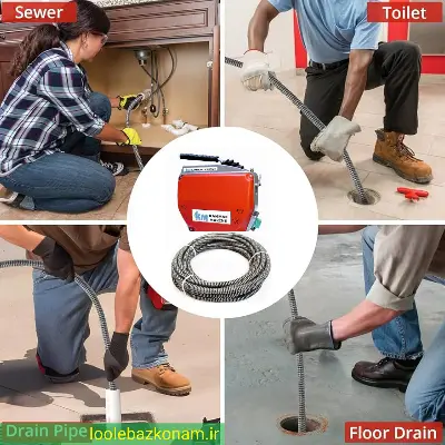 لوله بازکنی دروس 5 انجام لوله بازکنی دروس با دستگاه ژنراتور و فنر قوی