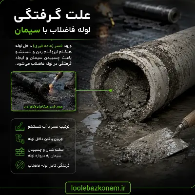 گرفتگی لوله فاضلاب با قیر 2 علت گرفتگی لوله فاضلاب با قیر
