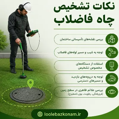 نکات تشخیص محل چاه فاضلاب